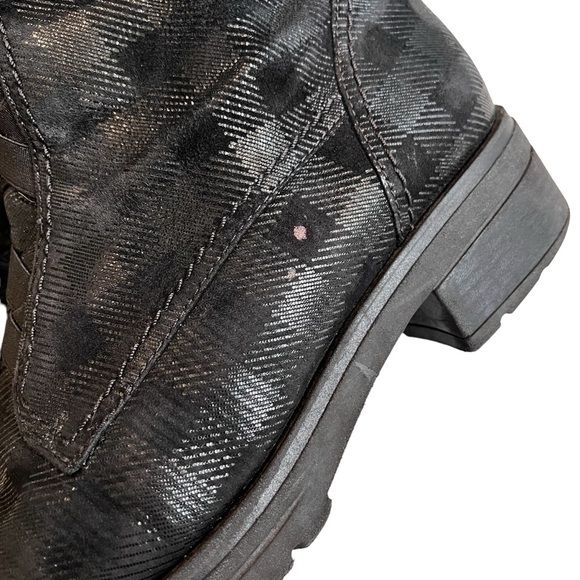 Gabor Plaid Black/Gray Metallic Combat Ankle Boots, UK 6/US 8.5 - Picture 14 of 14